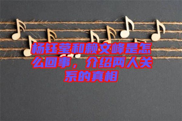 楊鈺瑩和賴文峰是怎么回事，介紹兩人關(guān)系的真相