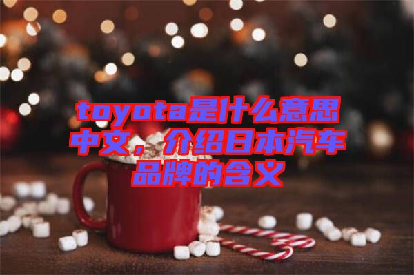 toyota是什么意思中文，介紹日本汽車品牌的含義