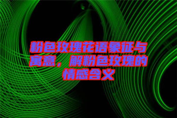 粉色玫瑰花語象征與寓意，解粉色玫瑰的情感含義
