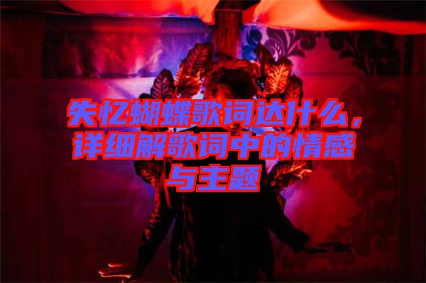 失憶蝴蝶歌詞達什么，詳細解歌詞中的情感與主題
