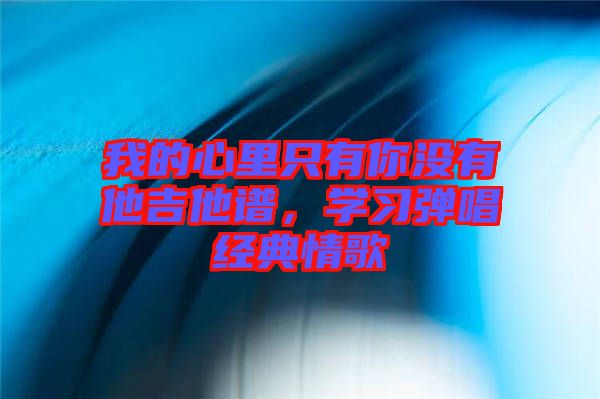 我的心里只有你沒有他吉他譜，學習彈唱經典情歌