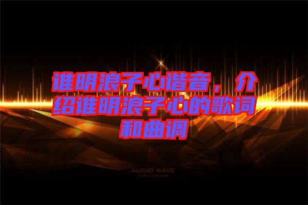 誰明浪子心諧音，介紹誰明浪子心的歌詞和曲調