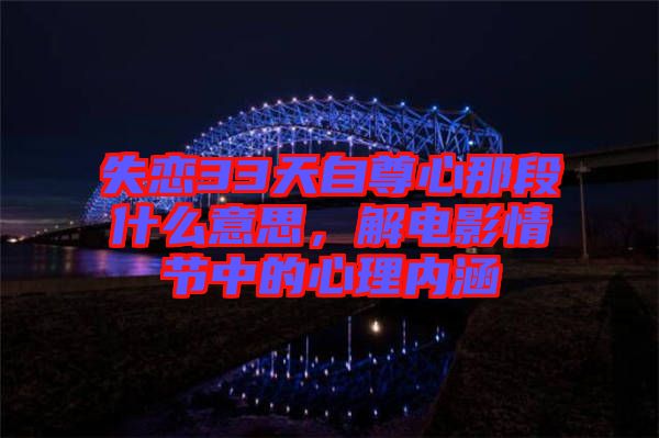 失戀33天自尊心那段什么意思，解電影情節中的心理內涵