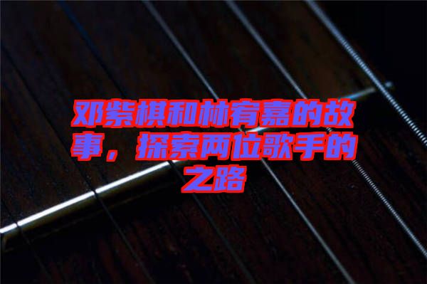 鄧紫棋和林宥嘉的故事，探索兩位歌手的之路
