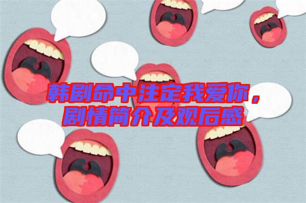 韓劇命中注定我愛你，劇情簡介及觀后感