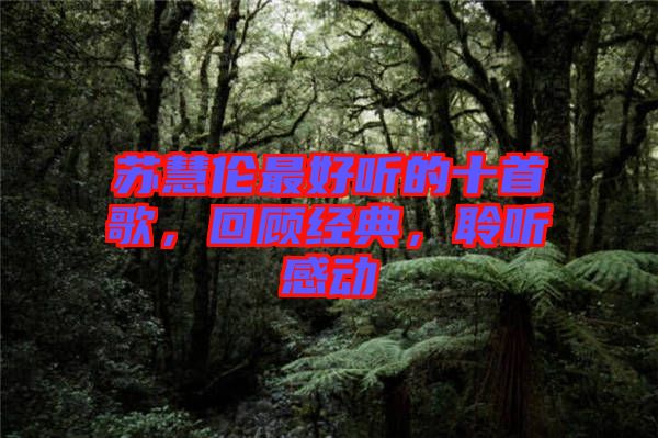 蘇慧倫最好聽的十首歌，回顧經(jīng)典，聆聽感動