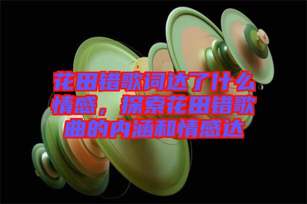 花田錯歌詞達了什么情感，探索花田錯歌曲的內涵和情感達