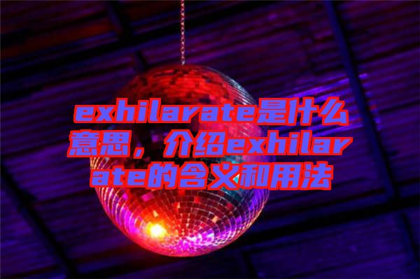 exhilarate是什么意思，介紹exhilarate的含義和用法