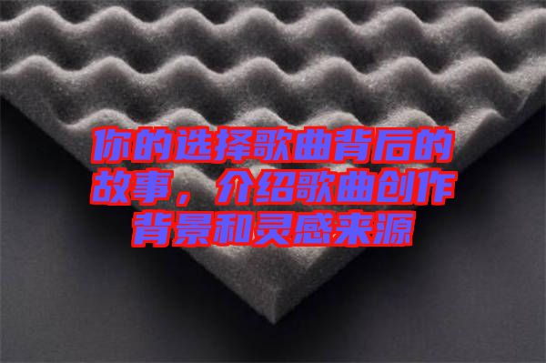 你的選擇歌曲背后的故事，介紹歌曲創作背景和靈感來源