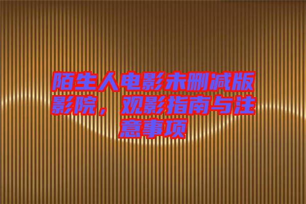陌生人電影未刪減版影院，觀影指南與注意事項