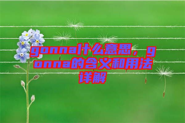 gonna什么意思，gonna的含義和用法詳解