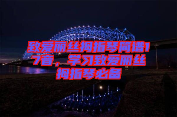 致愛麗絲拇指琴簡譜17音，學習致愛麗絲拇指琴必備