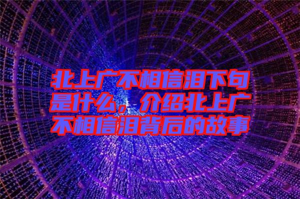 北上廣不相信淚下句是什么，介紹北上廣不相信淚背后的故事