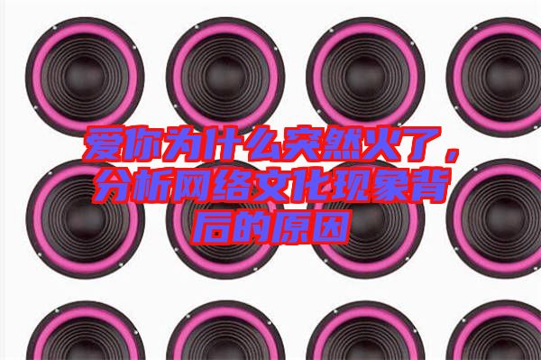 愛你為什么突然火了，分析網(wǎng)絡(luò)文化現(xiàn)象背后的原因