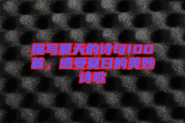 描寫夏天的詩句100首，感受夏日的美妙詩歌