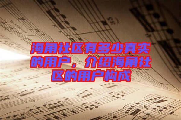 海角社區(qū)有多少真實(shí)的用戶，介紹海角社區(qū)的用戶構(gòu)成