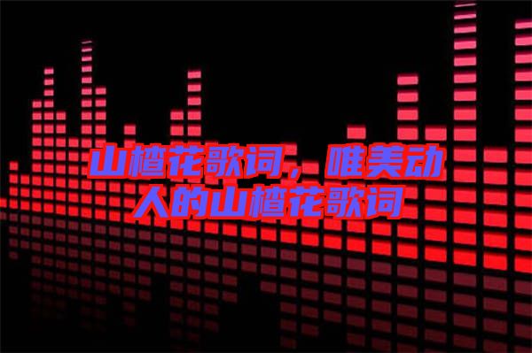 山楂花歌詞，唯美動人的山楂花歌詞