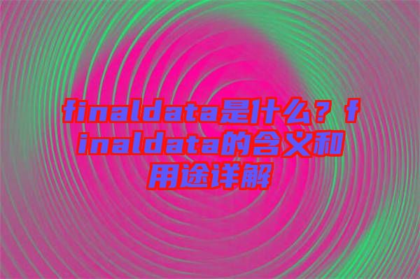 finaldata是什么？finaldata的含義和用途詳解