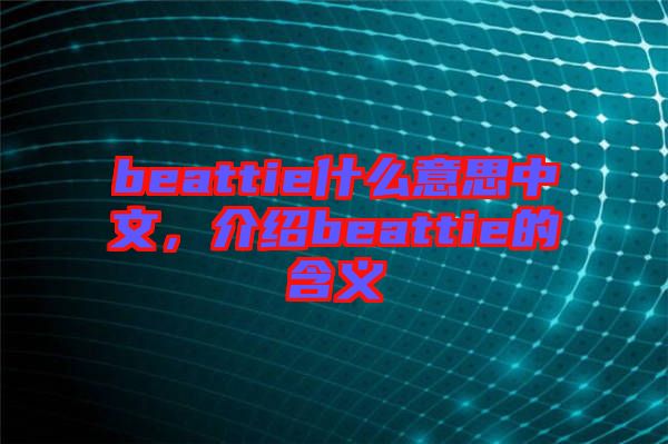 beattie什么意思中文，介紹beattie的含義