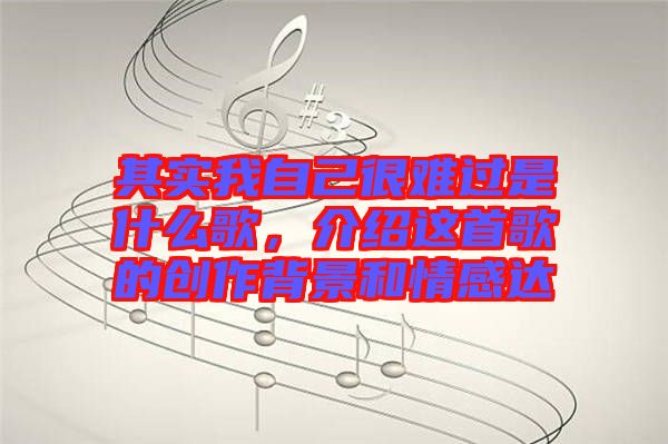 其實(shí)我自己很難過是什么歌，介紹這首歌的創(chuàng)作背景和情感達(dá)