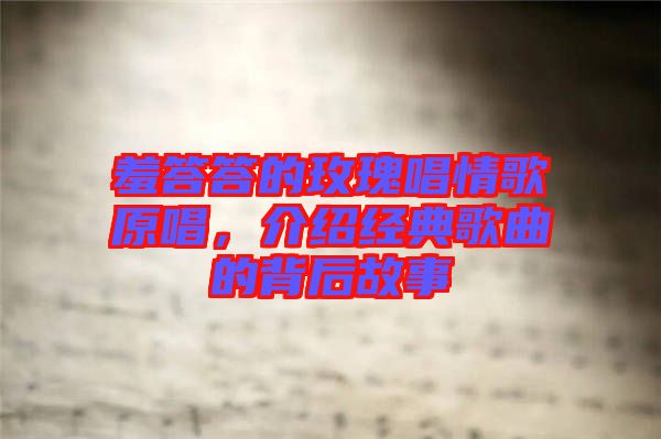羞答答的玫瑰唱情歌原唱，介紹經(jīng)典歌曲的背后故事