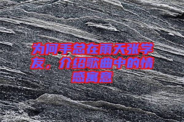為何手總在雨天張學友，介紹歌曲中的情感寓意