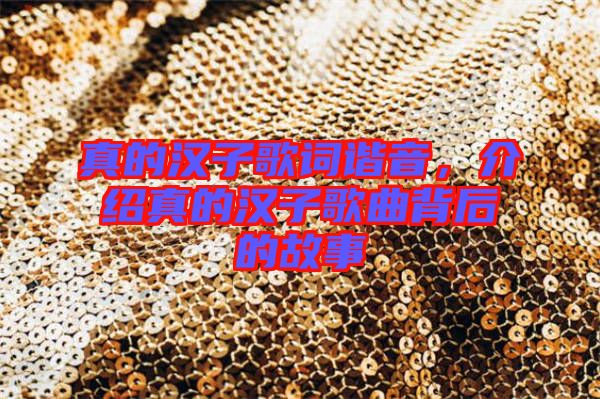 真的漢子歌詞諧音，介紹真的漢子歌曲背后的故事