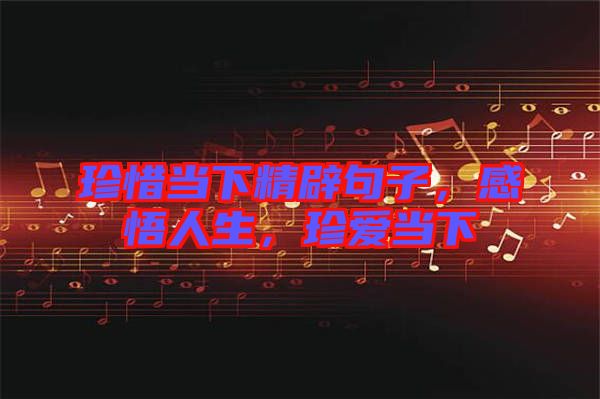 珍惜當下精辟句子，感悟人生，珍愛當下