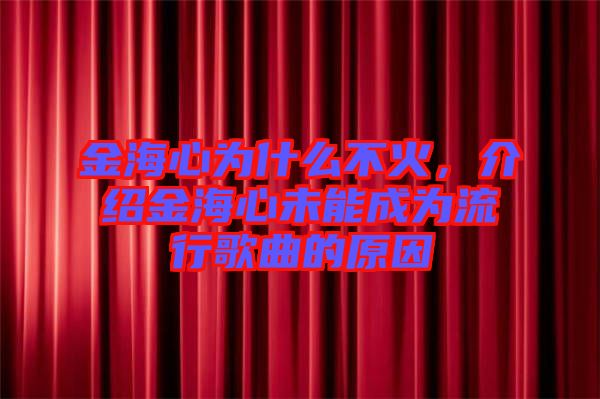 金海心為什么不火，介紹金海心未能成為流行歌曲的原因