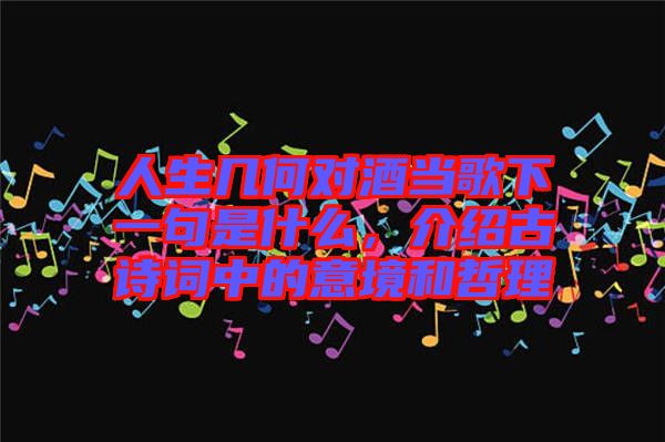 人生幾何對酒當(dāng)歌下一句是什么，介紹古詩詞中的意境和哲理