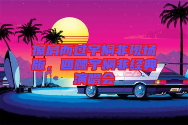 擦肩而過宇桐非現場版，回顧宇桐非經典演唱會