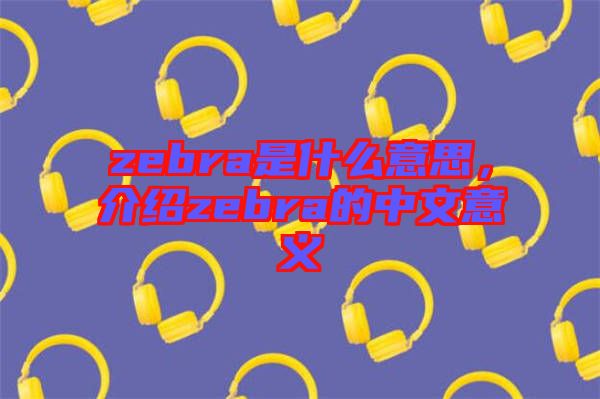 zebra是什么意思，介紹zebra的中文意義