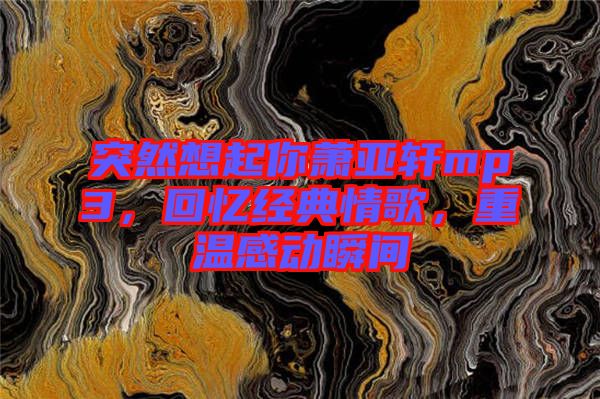 突然想起你蕭亞軒mp3，回憶經典情歌，重溫感動瞬間