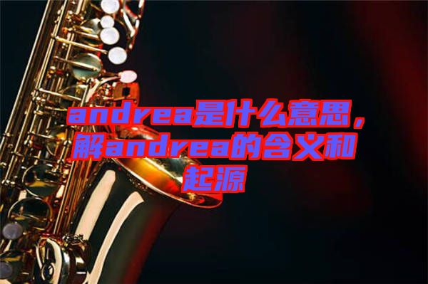 andrea是什么意思，解andrea的含義和起源
