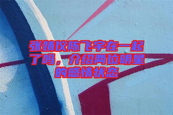 張婧儀陳飛宇在一起了嗎，介紹兩位明星的感情狀態(tài)