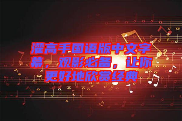 灌高手國(guó)語(yǔ)版中文字幕，觀影必備，讓你更好地欣賞經(jīng)典