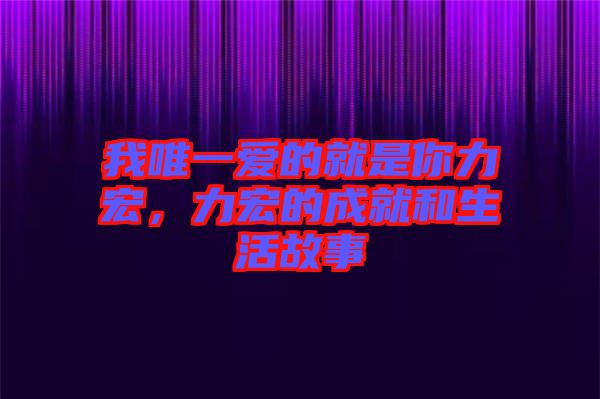 我唯一愛的就是你力宏，力宏的成就和生活故事