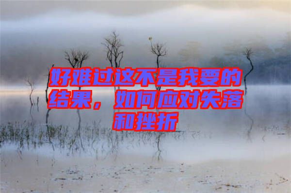 好難過這不是我要的結果，如何應對失落和挫折
