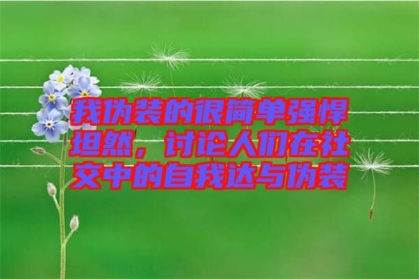 我偽裝的很簡單強悍坦然，討論人們在社交中的自我達與偽裝
