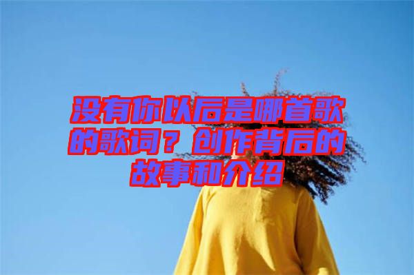 沒有你以后是哪首歌的歌詞？創作背后的故事和介紹