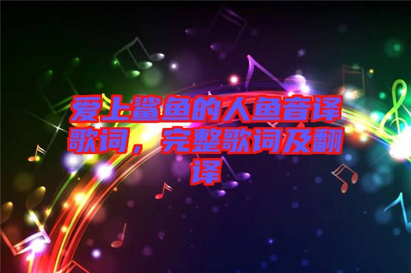 愛上鯊魚的人魚音譯歌詞，完整歌詞及翻譯