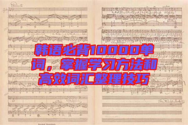 韓語必背10000單詞，掌握學習方法和高效詞匯整理技巧