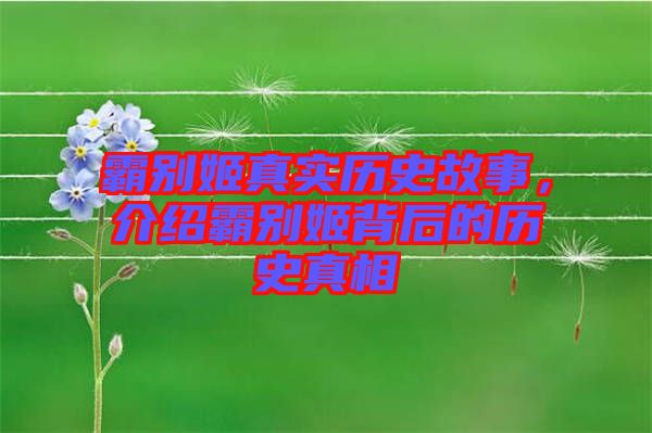 霸別姬真實歷史故事，介紹霸別姬背后的歷史真相
