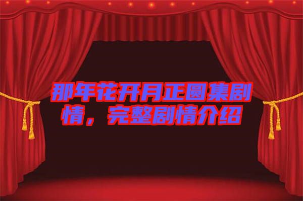那年花開月正圓集劇情，完整劇情介紹
